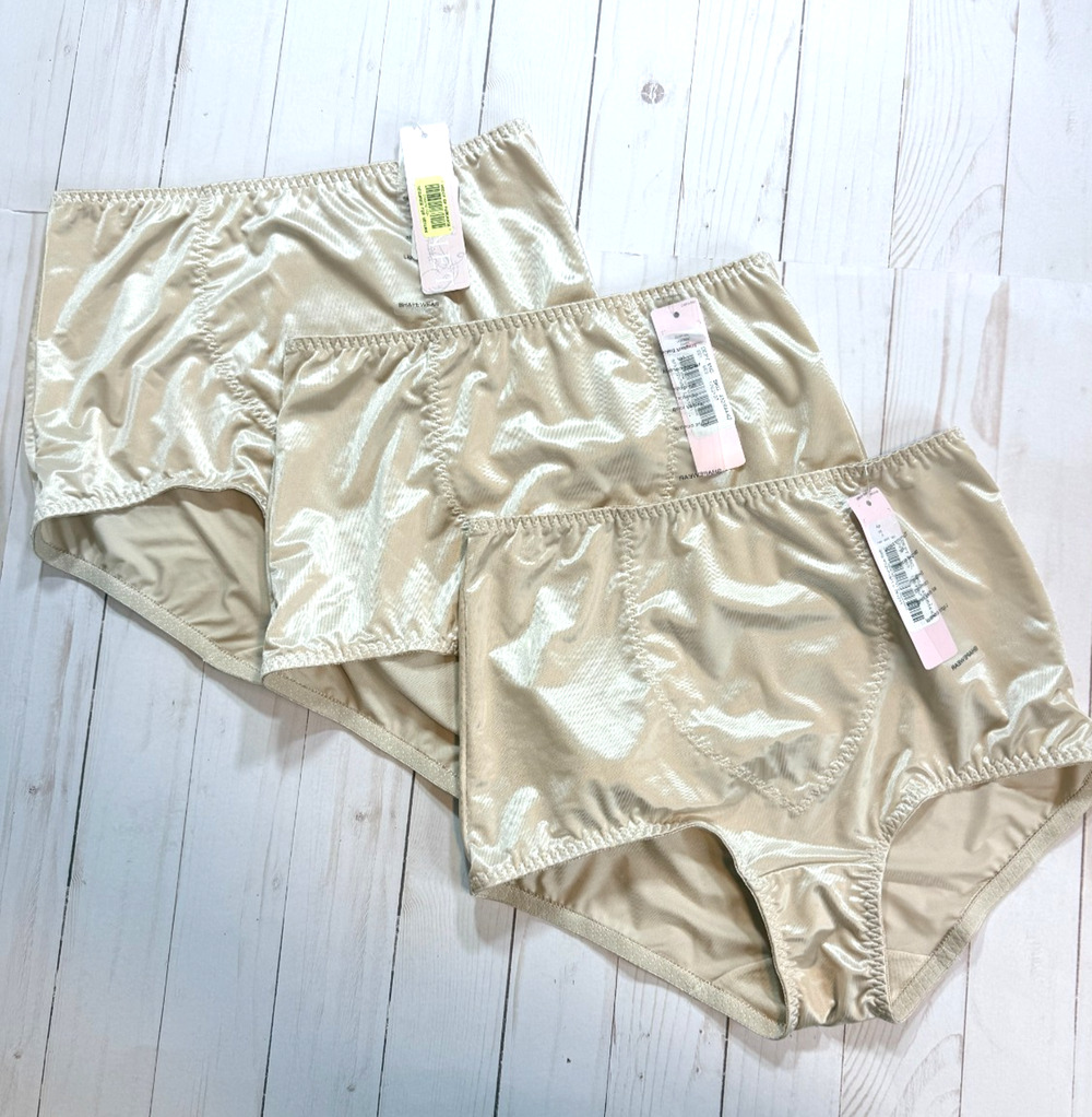 Cabernet Shapewear Beige Silky Panties Lot of 3 NWT Size L